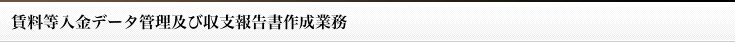 賃料等入金データ管理及び収支報告書作成業務